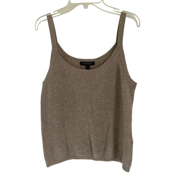 Banana Republic Knitted Cashmere Top Beige Size Small - Picture 1 of 5
